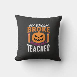 Coussin Professeur d'Halloween Balai Cassa Citrouille Conc