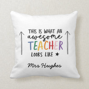 Coussin Professeur génial de typographie moderne arc-en-c