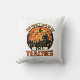 Coussin Professeur Halloween Vintage Drôle École Squeletti