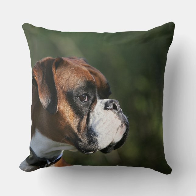 Coussin Profil de côté de chien de boxeur (Recto)