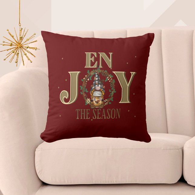Coussin Profitez du café de saison Mme Gnome (Créateur téléchargé)