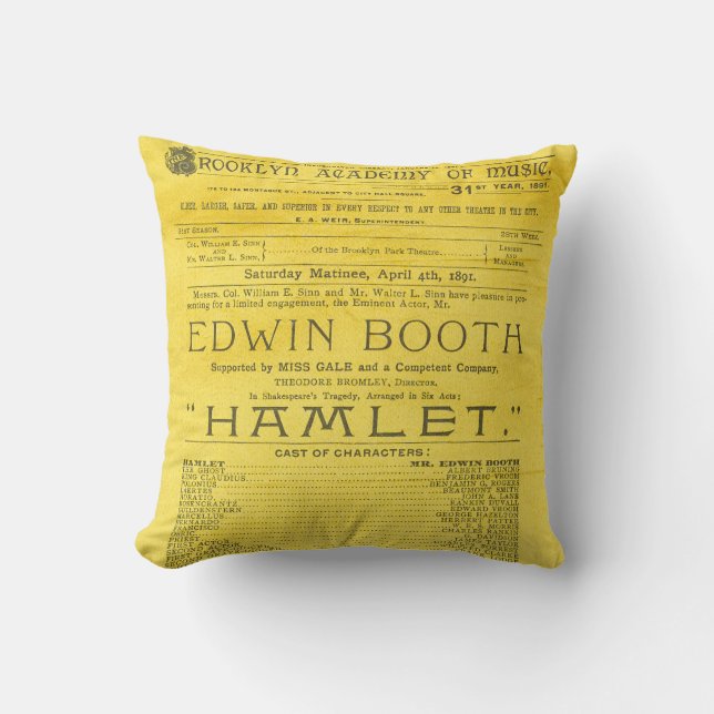 Coussin Programme de Hamlet de cabine d'Edwin (Recto)