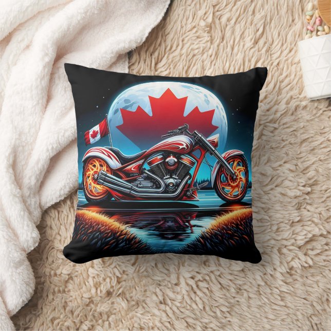 Coussin Promenade nocturne sous le drapeau canadien (Couverture)