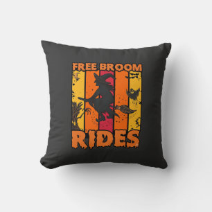 Coussin Promenades en balai Halloween Sorcière volante fan