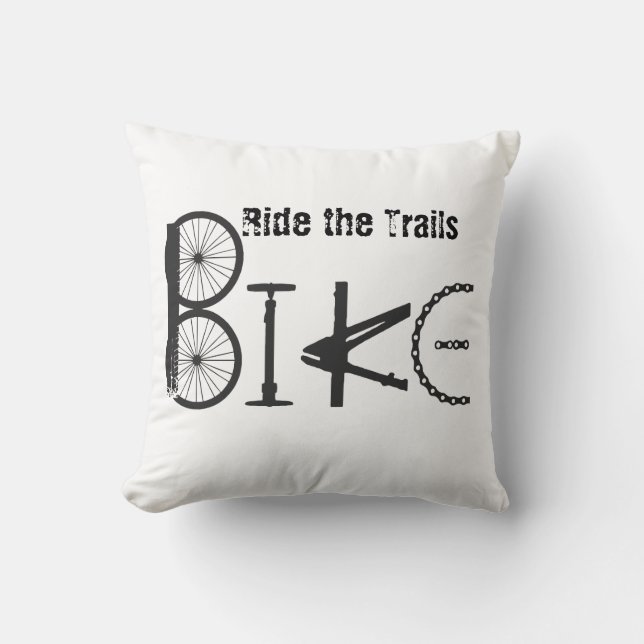 Coussin Promenez-vous sur les sentiers VÉLO fait à partir  (Recto)