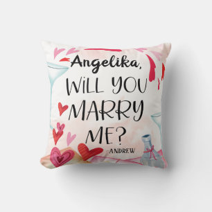 Coussin Proposition de marriage You Marry Me ? Custom