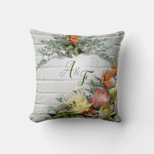 Coussin Protea - Cadeau Mariage Fleur Strelitzia