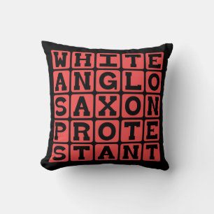 Coussin Protestant anglo-saxon blanc, WASP