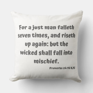 Coussin Proverbes 24:16 KJV Bible Verse Écriture