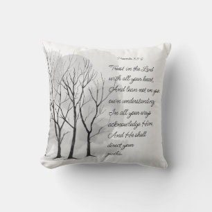 Coussin Proverbes 3:5-6 Ayez confiance dans le Seigneur
