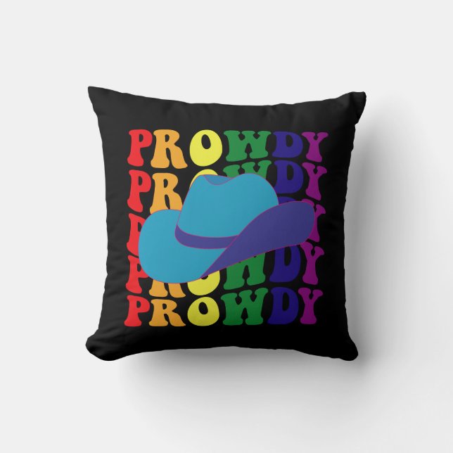 Coussin Prowdy Rodeo Howdy Cowboy Cowgirl LGBTQ Western (Recto)