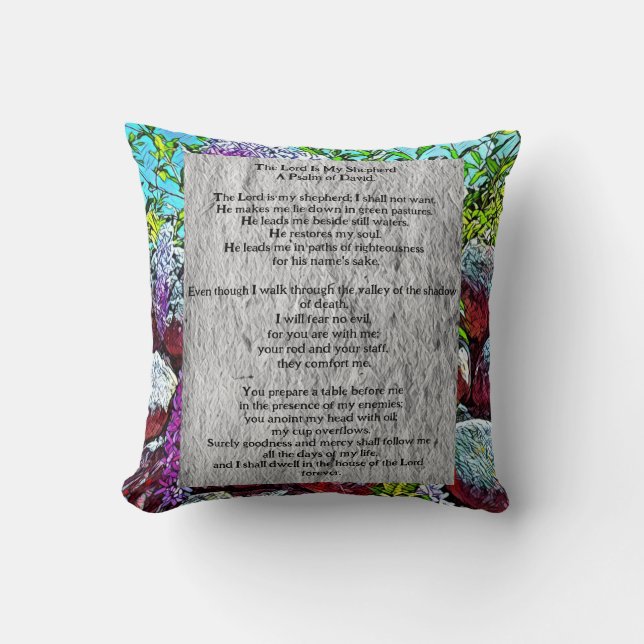 Coussin Psalm 23 biblical quote (Recto)