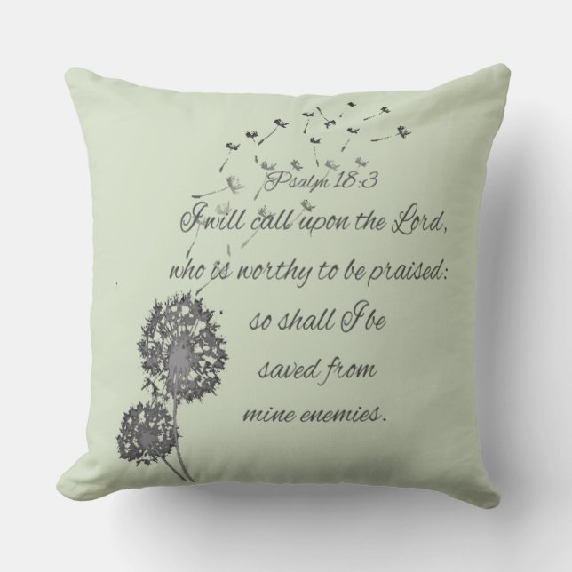 Coussin Psaume 18 Verse de la Bible Appel au Seigneur Dand (Recto)