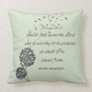 Coussin Psaume 18 Verse de la Bible Appel au Seigneur Dand