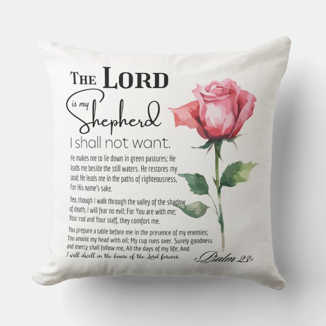Coussin Psaume 23 Le Seigneur est ma Fleur berger (Recto)