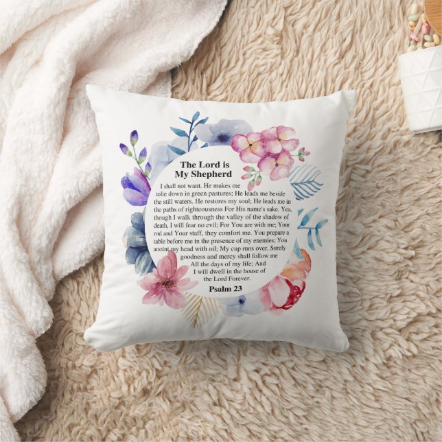 Coussin Psaume 23 NKJV Le Seigneur est Mon Pasteur (Couverture)