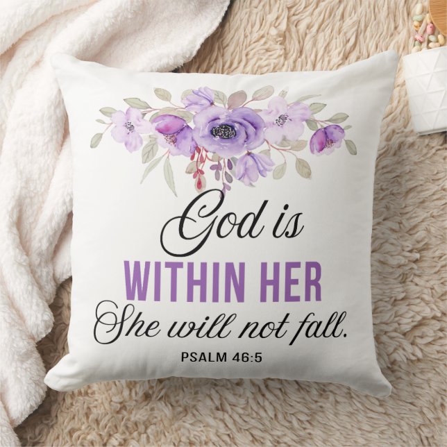 Coussin Psaume 46:5 Dieu est dans sa fleur des Écritures (Couverture)