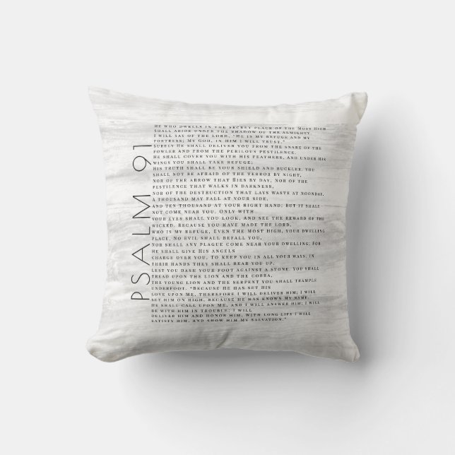 Coussin Psaume de grain de bois rustique 91 (Recto)