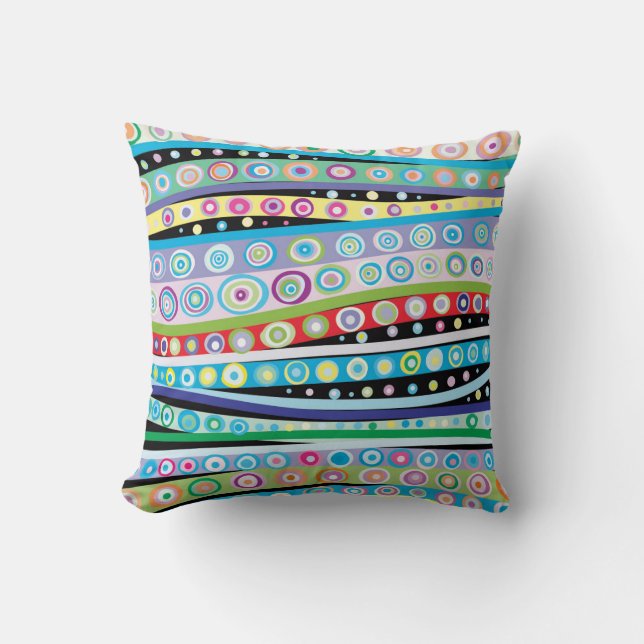 Coussin Psychedelic  Wave Pattern** Throw Pillow (Recto)