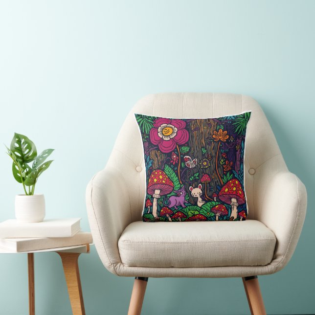 Coussin Psychedelic woodland cushion (Chaise)