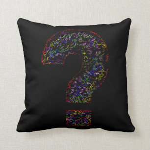 Coussin psychédélique de point d'interrogation sur