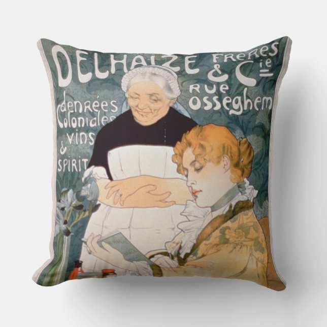 Coussin Publicité pour Delhaize, frères et Cie. au Th (Recto)