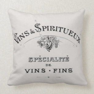 Coussin Publicité Vintage pour le vin et les spiritueux f