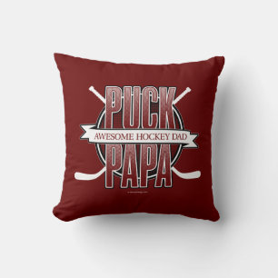 Coussin Puck Papa (Papa de Hockey) Lancer l'oreiller