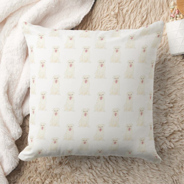 Coussin Pug (Blanc) (Couverture)