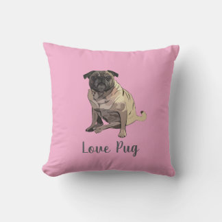 Coussin Pug d'amour