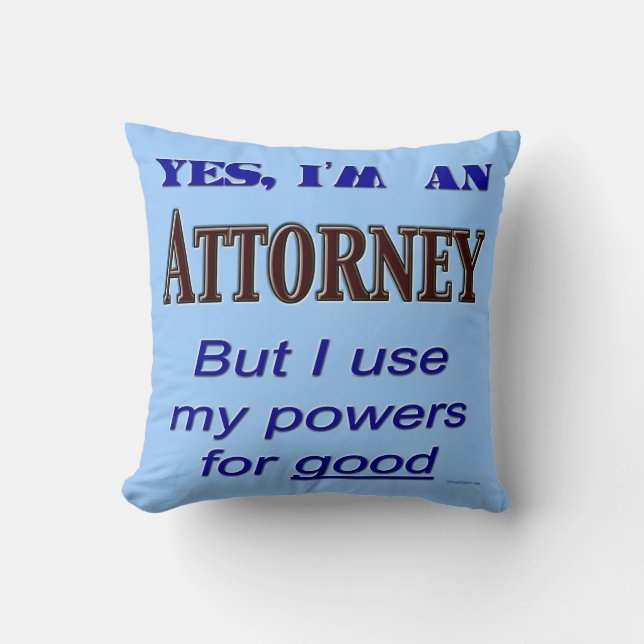 Coussin Puissances de mandataire pour bon dire drôle (Recto)