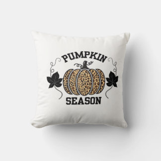 Coussin Pumpkin Season  Cheetah Print Pumpkin Fall Design 