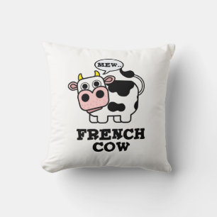 Coussin Pun animal amusant de vache française