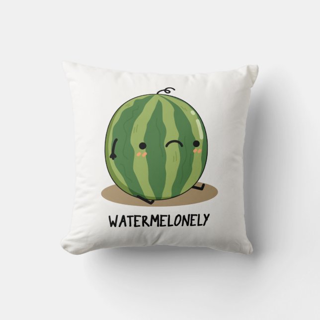 Coussin Pun de fruits de pastèque amusant (Recto)