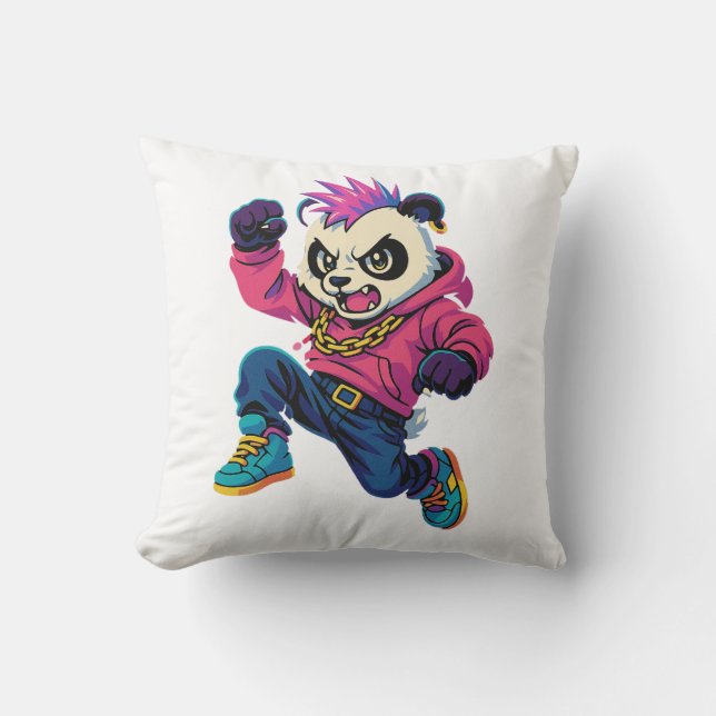 Coussin Punk Panda Power (Recto)