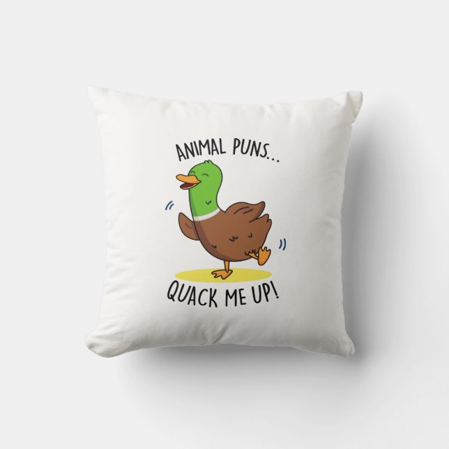 Coussin Puns Animaux Me Quack Up Funny Pun Canard (Recto)