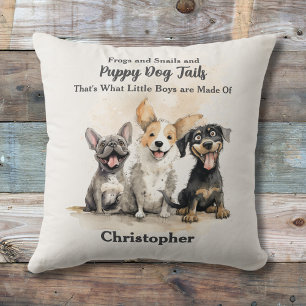 Coussin Puppy Chien Tails Baby Boy Personnalisé