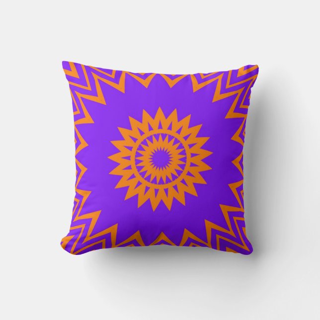 Coussin Purple and Orange Sun Rays (Recto)