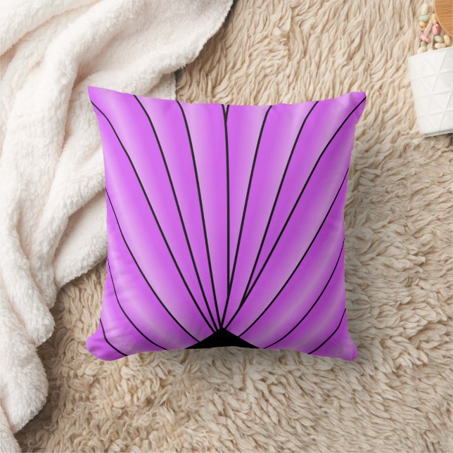 Coussin Purple Art Deco Fan Design (Couverture)