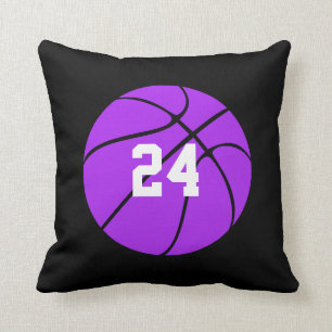 Coussin Purple Basketball Personnalisé Nom du joueur Joue