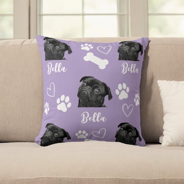 Coussin Purple Custom Love Empreinte de patte Amoureux des (Créateur téléchargé)