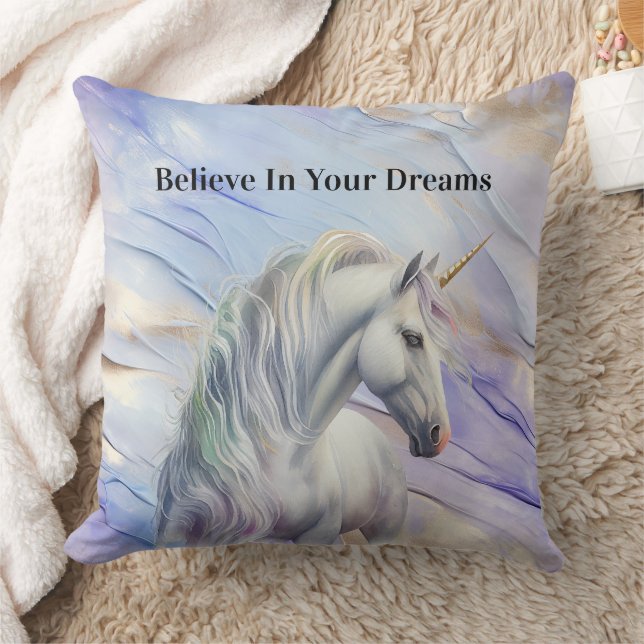 Coussin Purple Gold Dream Unicorn (Couverture)