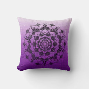 Coussin Purple Mandala Abstrait Throw pill