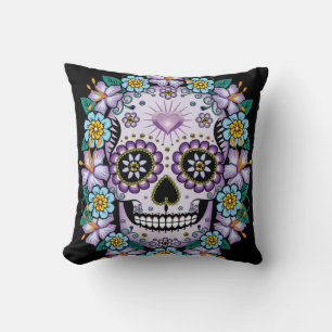 Coussin Purple Sugar Skull