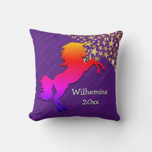 Coussin Purple UNICORN garde personnalisée