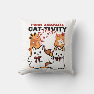 Coussin Purr-anormal Cat Cat mignonne Halloween Conception