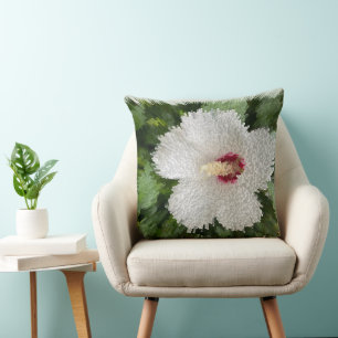 Coussin Puzzle de fleurs blanches