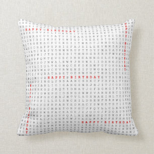Coussin Puzzle de recherche de mot le cadeau
