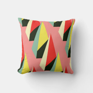 Coussin Pyramides 3D : Vintage géométrique rétro.