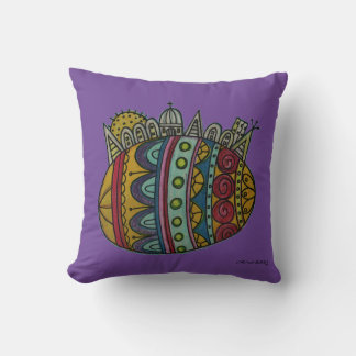Coussin Pysanka Ukraine Oeuf de Pâques Ville Art populaire